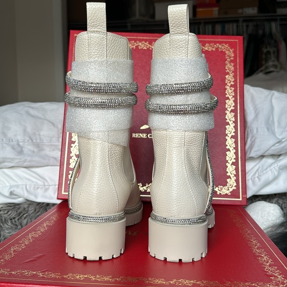RENE CAOVILLA BOOTS WHITE IVORY WOMENS SIZE 35 5 - Picture 8 of 17